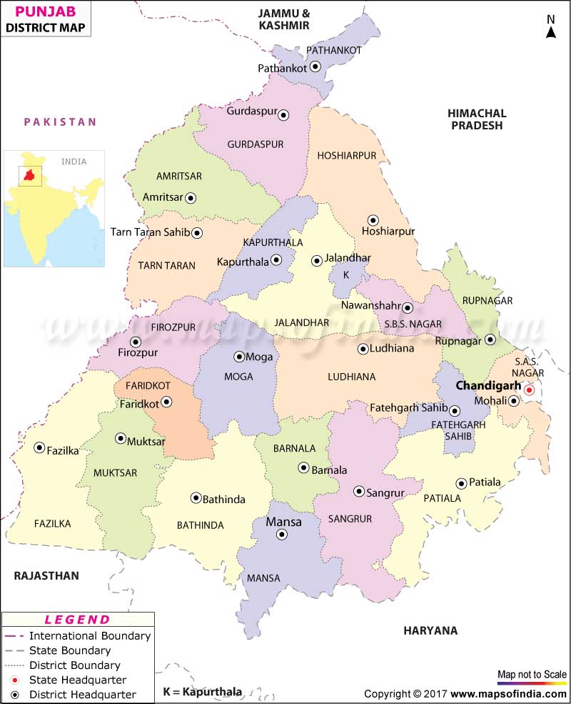 Punjab District Map 